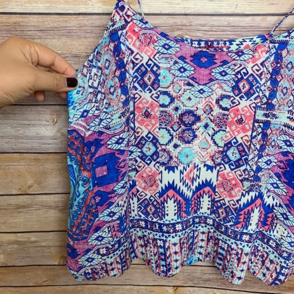 [Forever 21] Tribal Print Spaghetti Strap Blouse - Picture 2 of 6